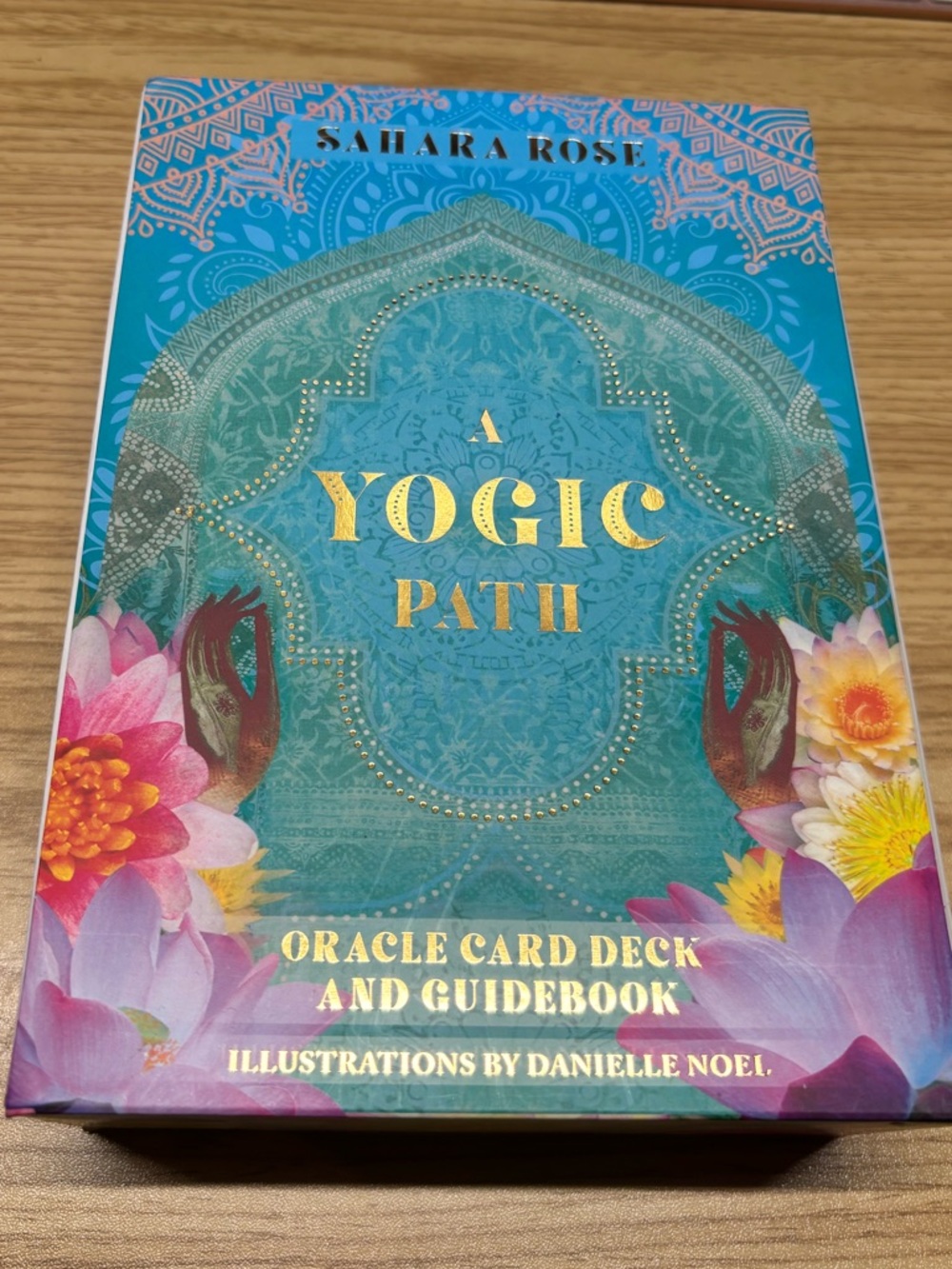 A Yogic Path Oracle Card Deck and Guidebook - Teal Floral
